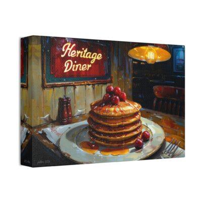 Cherry Syrup Pancakes Painting Canvas Stretched, 1.5''
