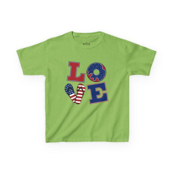 Patriotic Love Kids Tee, Independence Day Gift, USA Pride Shirt, Summer Outfit, Children's Clothing - Image 6