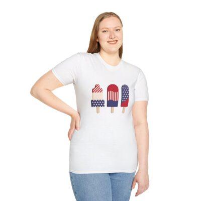Patriotic Ice Cream T-Shirt | Unisex Softstyle Tee for Summer Celebrations, BBQs, 4th of July, Independence Day, Family Gatherings