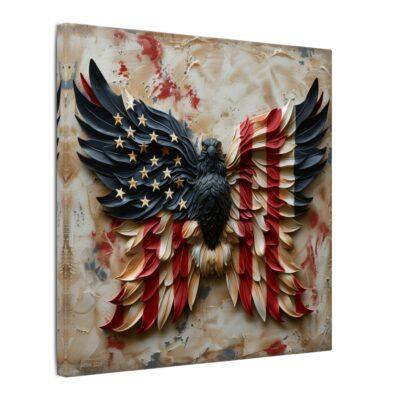 Open Wing Bird Red White Blue Matte Canvas, Stretched, 0.75"