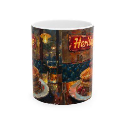 Cozy Heritage Ceramic Mug for Coffee Lovers | Vintage Diner Vibes | Gift for Foodies | Nostalgic Drinkware | Ideal for Home & Office