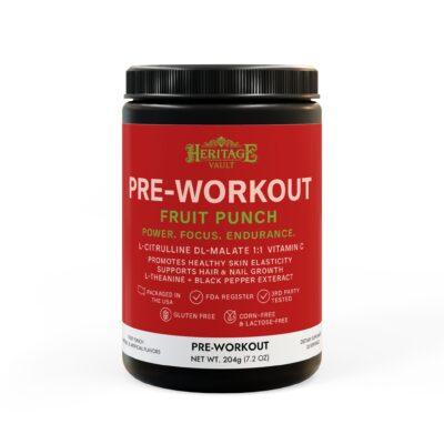Pre-Workout Supplement, Fruit Punch (204g, 7.1oz) Heritage Vault