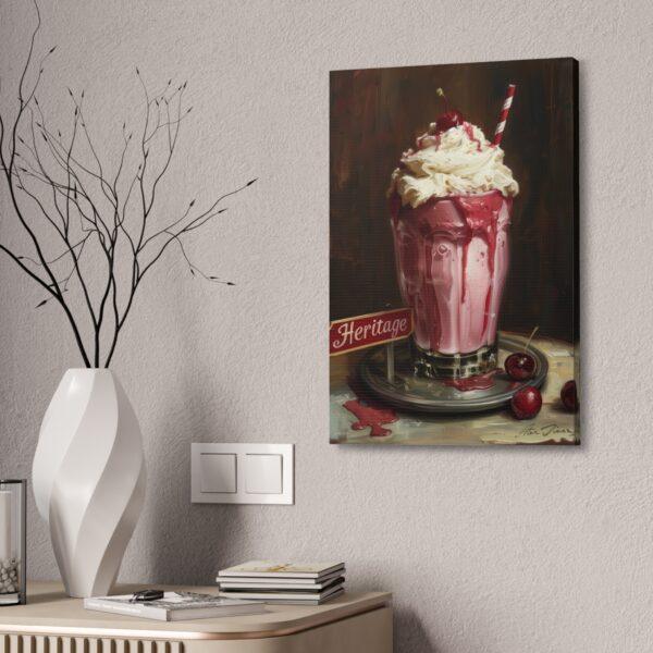 Cherry Cream Shake Painted Canvas Stretched, 1.5'' - Image 4