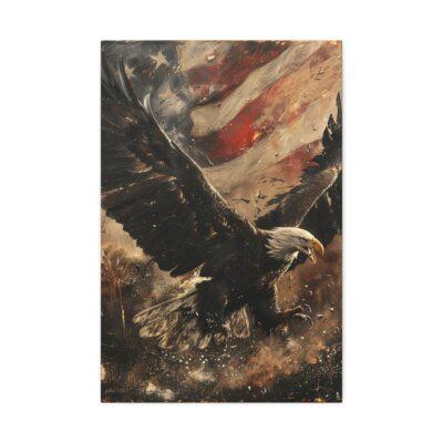 American Eagle Attacking Canvas Stretched, 1.5''