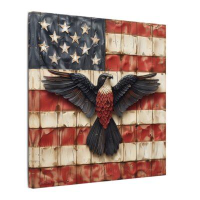 Red White Blue Bird American Flag Matte Canvas, Stretched, 0.75"