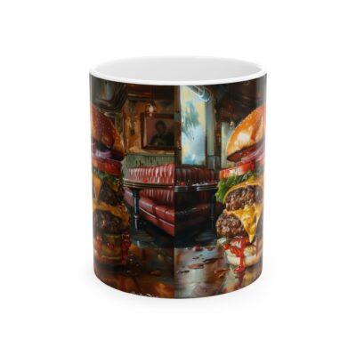 Gourmet Burger Ceramic Mug - Perfect for Food Lovers, Coffee Enthusiasts, Chef Gifts, Kitchen Decor, & Birthday Presents