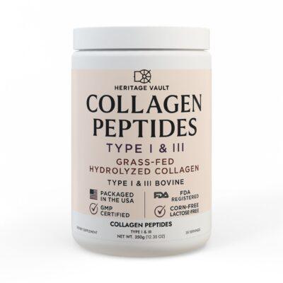 Collagen Peptides Type I & III Supplement (350g, 12.3oz) Heritage Vault