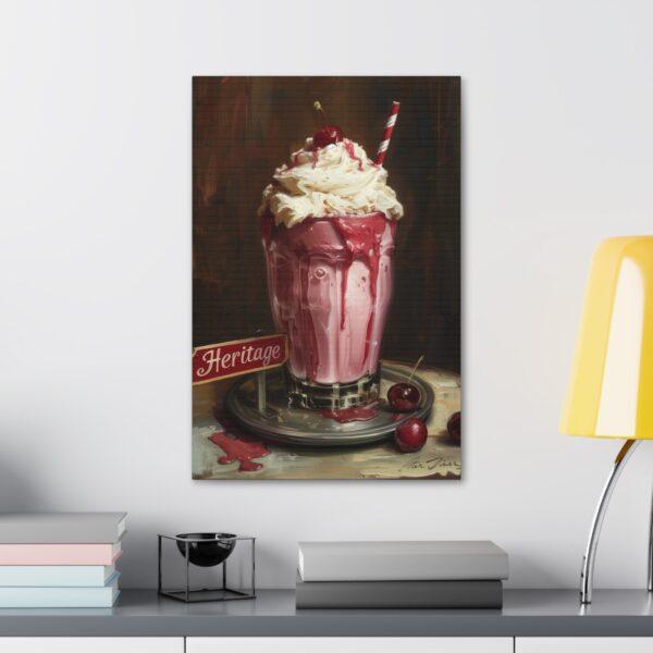 Cherry Cream Shake Painted Canvas Stretched, 1.5'' - Image 3
